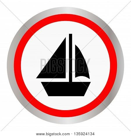 Round boat icon on a white background slim design