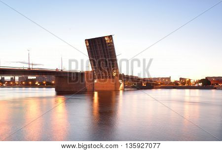 Volodarsky bridge before sunset in Saint Petersburg Russia.