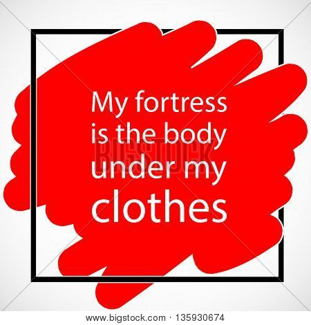 Art Poster for motivation in sport and health. Ispirational slogan in typographic design in stylish frame. Card for inspiration in sport. Art vector design in red and white.