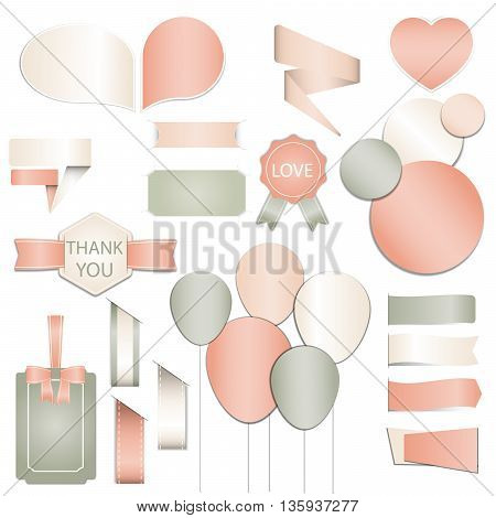 Collection of Valentines day gift tags, stickers and labels templates and modern lovely holidays elements with romantic phrase in vector. Valentine's day, wedding, marriage, save the date, bridal