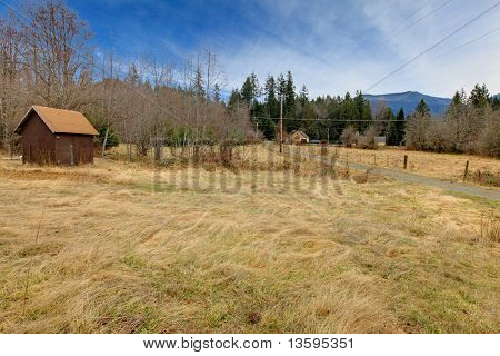 Landscpae แขกกับโรงเก่าขนาดเล็ก