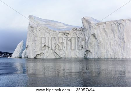 Icebergs are on the north pole, arctic ocean, Ilulissat town at Greenland