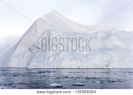 Icebergs are on the north pole, arctic ocean, Ilulissat town at Greenland