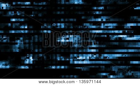 Glitch random digital signal malfunction. High resolution illustration 10911 from a series of abstract future tech imagery.