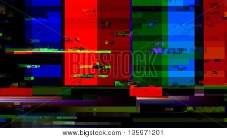 Glitch random digital signal malfunction. High resolution illustration 10913 from a series of abstract future tech imagery.