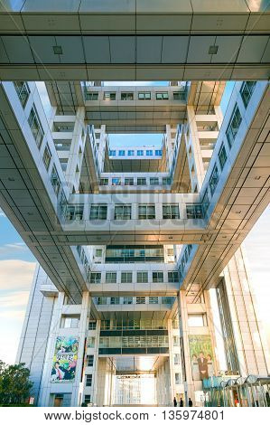 Tokyo, Japan - November 27 2015: Fuji T.v. Headquarters, One Of The Most Striking Buildings In Japan