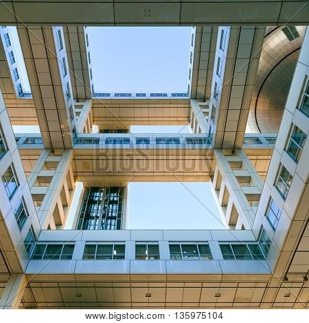 Tokyo, Japan - November 27 2015: Fuji T.v. Headquarters, One Of The Most Striking Buildings In Japan