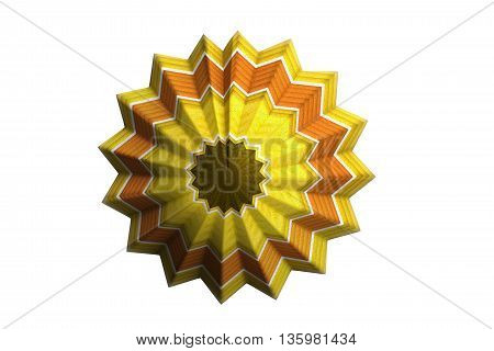 yellow June baloon 3d illustration. Balão junino São João. white background.