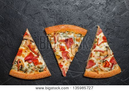 Fresh Pizza With Mushrooms And Ham