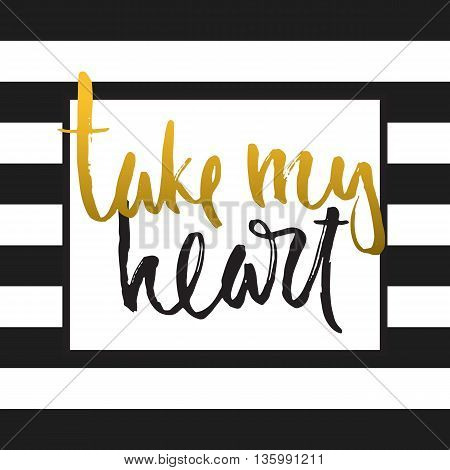 Vector calligraphy. Hand drawn lettering poster. Vintage typography card. Romantic theme.