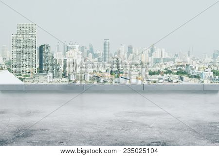 Creative Dull Conrete City Wallpaper With Copy Space