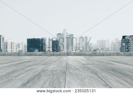 Creative Dull Conrete City Backdrop With Copy Space