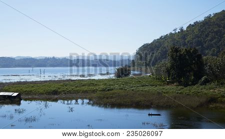 The Atmosphere At Sangkha Buri In The Early Morning Time. Sangkhla-buri, Is In Kanchanaburi Province