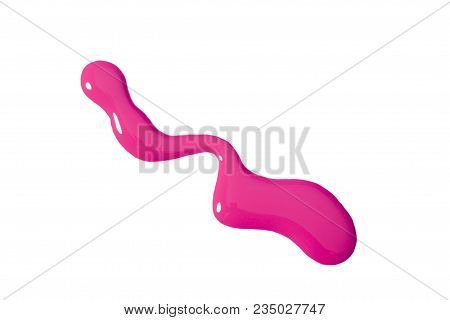 High Resolution Pink Nail Polish Spill On White Background