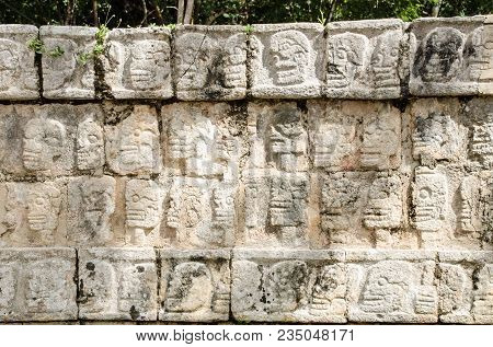 The Tzompantli At Chichen Itza, Wonder Of The World