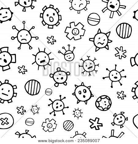 Seamless Rotovirus Pattern With Black And White