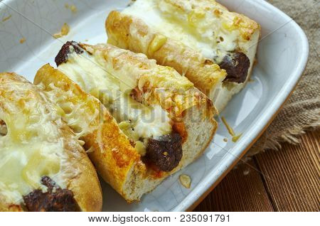 Oven Baked Chili Cheese Dogs , Close Up