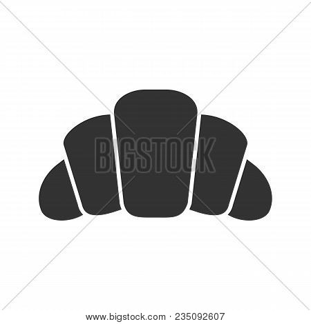 Croissant Glyph Icon. Crescent Roll. Silhouette Symbol. Negative Space. Vector Isolated Illustration