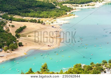 Gorge Of The Verdon,france-august 11,2016:view From Above  Of The View Over The Verdon Gorge In Fran