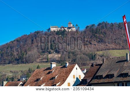 View Of Hohenklingen Castle On A Mountain At Stein Am Rhien The Hisoric Town In Switzerland
