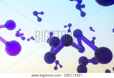 3d Rendering Of Glass Specular Color Molecula