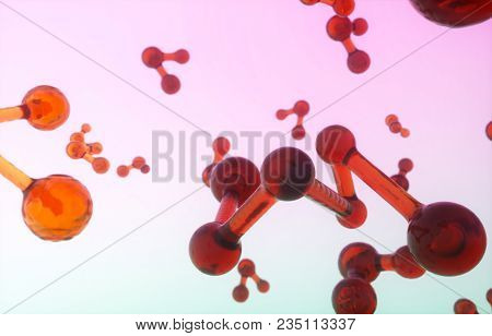 3d Rendering Of Glass Specular Color Molecula