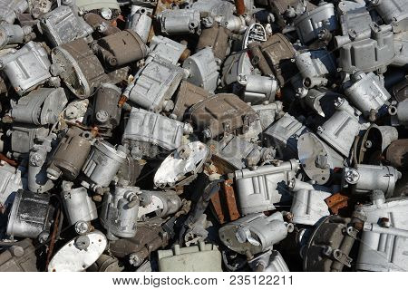 Closeup Of Metal Trash Piled For Scarp