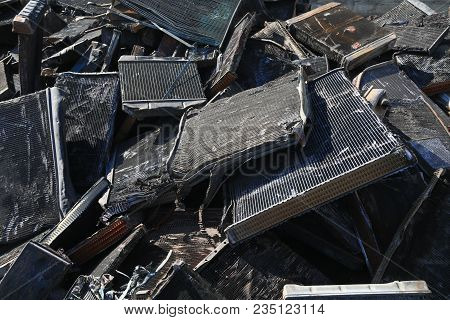 Closeup Of Metal Trash Piled For Scarp