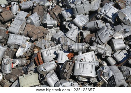 Closeup Of Metal Trash Piled For Scarp