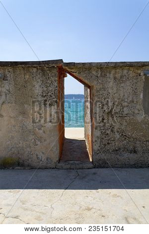 Vintage Beach Cabin In Croatia On A Sunny Day