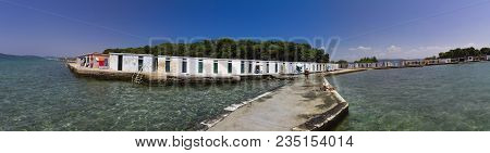 Vintage Beach Cabin In Croatia On A Sunny Day