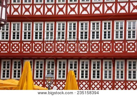 Row of windows on on historic European style home