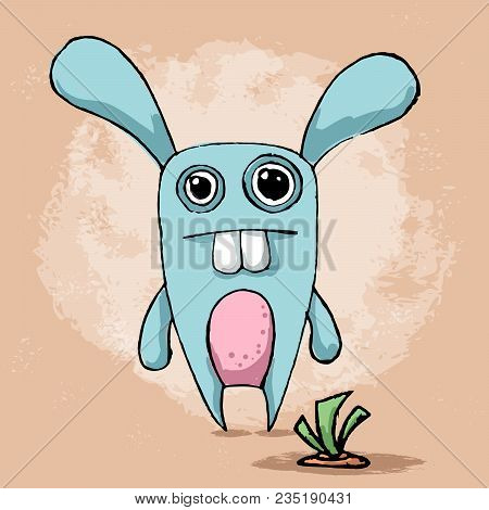Crazy, Fanny, Cute Rabbit Character Illustration Vector Eps 10