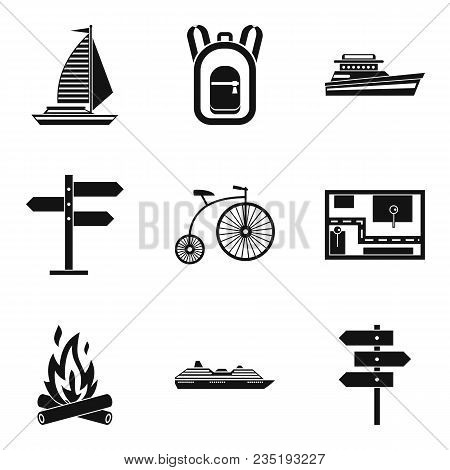 Departure Icons Set. Simple Set Of 9 Departure Vector Icons For Web Isolated On White Background