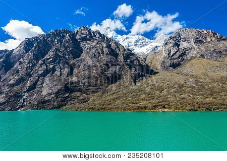 The Llanganuco Lakes: Chinanqucha And Urqunqucha Are Situated In The Cordillera Blanca In The Andes 