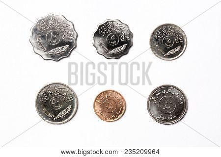 Iraqi Coins On A White Background - Dinar