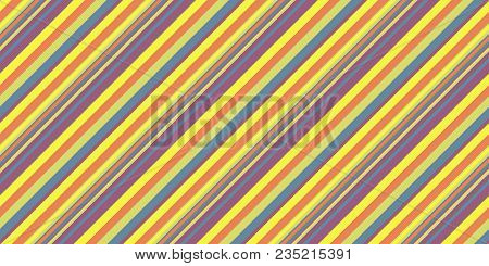 Summer Lights Seamless Inclined Stripes Background. Modern Colors Sidelong Lines Texture. Vintage St