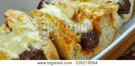 Oven Baked Chili Cheese Dogs , Close Up