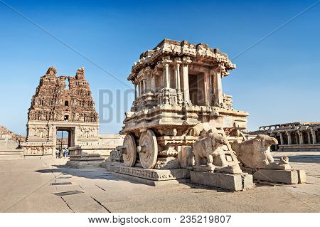 Chariot And Vittala Temple At Hampi, India
