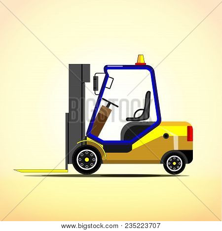 Warehouse Yellow Forklift For Loading And Unloading Heavy Objects