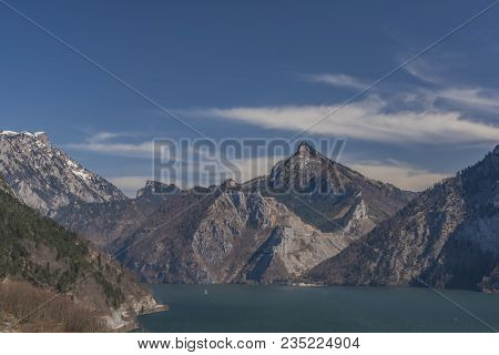 Ebensee Sea And Town In Big Austrian Alps