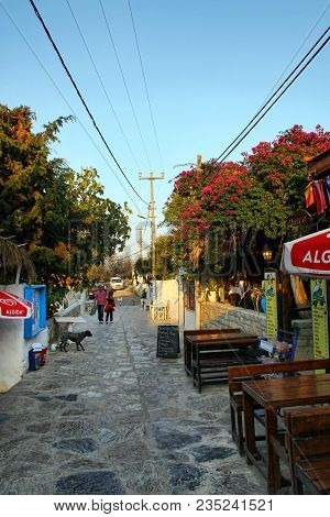 Mugla, Turkey - October 04, 2014; Street In Old Datca, Mugla City, Turkey