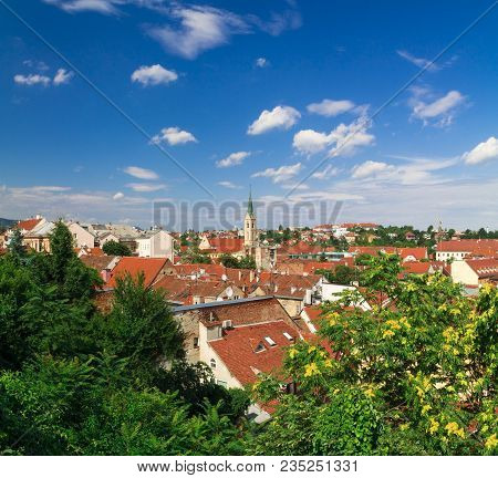 Landscape Of A Kaptol Cathedral In Zagreb