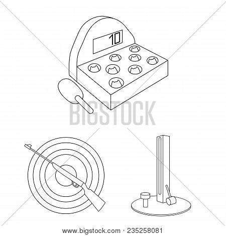 Amusement Park Outline Icons In Set Collection For Design. Equipment And Attractions Vector Symbol S