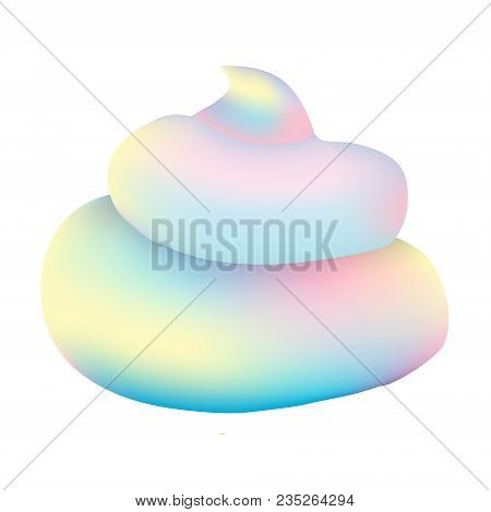 Unicorn Poop. Pastel Turd. Vector Illustration, Icon