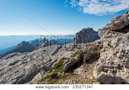 Spectacular Mountain View. Brenta Dolomites In Italy Are Unesco World Heritage Site.