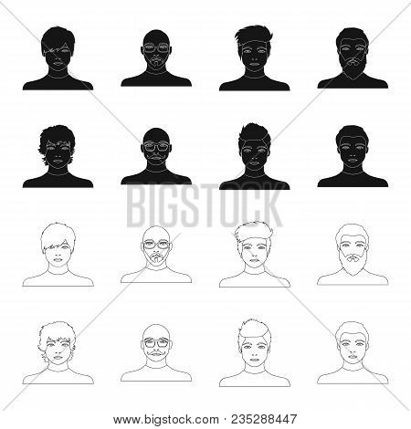 The Appearance Of The Young Guy, The Face Of A Bald Man With A Mustache In His Glasses. Face And App