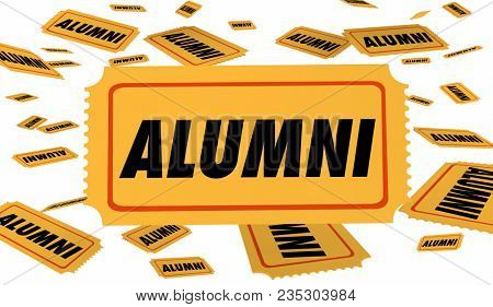 Alumni School Graduate Ticket Special Pass 3d Illustration