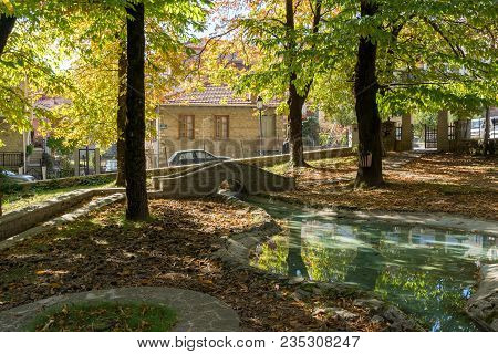 Metsovo, Epirus, Greece - October 19, 2013: Autumn View Of Village Of Metsovo Near City Of Ioannina,