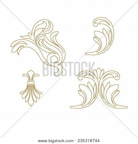 Golden vintage ornament, baroque ornament, scroll ornament, engraving ornament, border ornament, floral ornament, retro pattern, antique pattern, style acanthus pattern, foliage pattern, swirl pattern decorative pattern, filigree pattern. vector